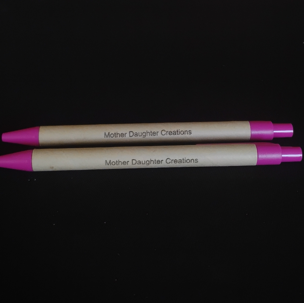 Pink and Tan Wood Pens Mother Daughter Creations 2 Pens